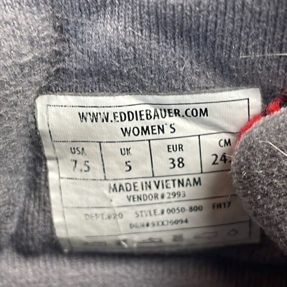 Eddie Bauer Hunt Pack Mid Red Plaid Women’s Sz 7.5 Waterproof Lace Up Duck Boots - Picture 6 of 11